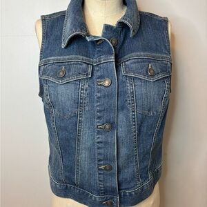 LOFT Short  Blue Denim Vest Small